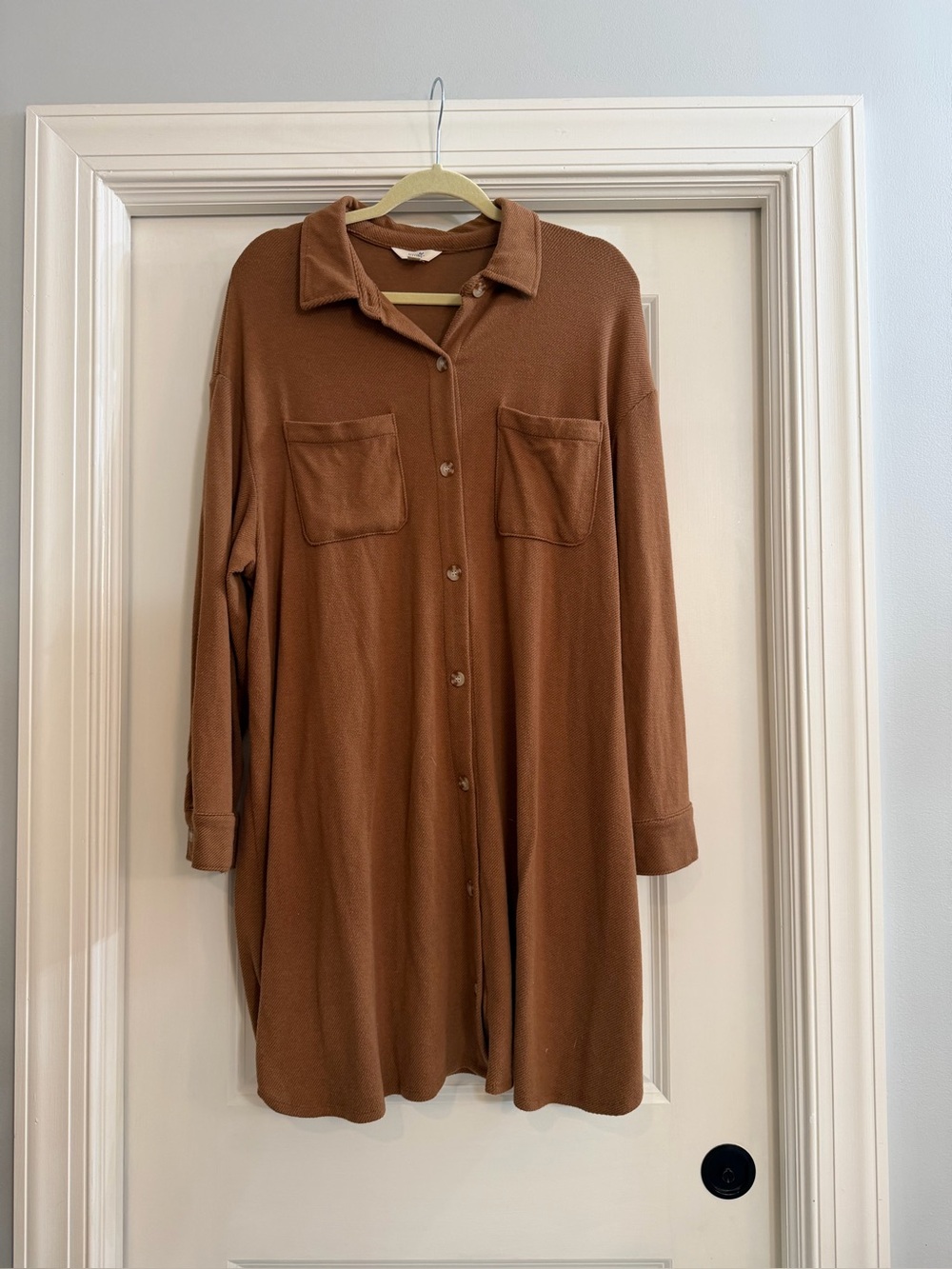 Terra & Sky Button-Front Maxi Dress in Rich Brown